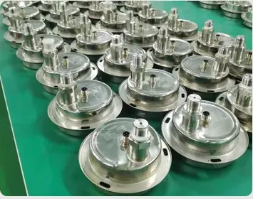 Stainless steel transmitter components prepared for final quality inspection