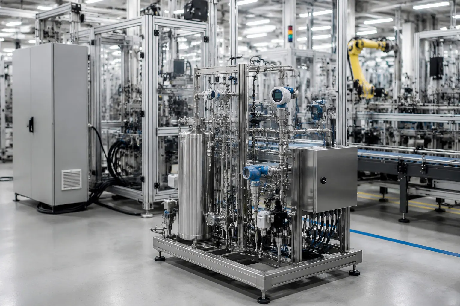Process transmitters integrated into an automated industrial production line
